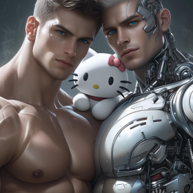 Hello Kitty，机器人与肌肉BOY的ai融合！